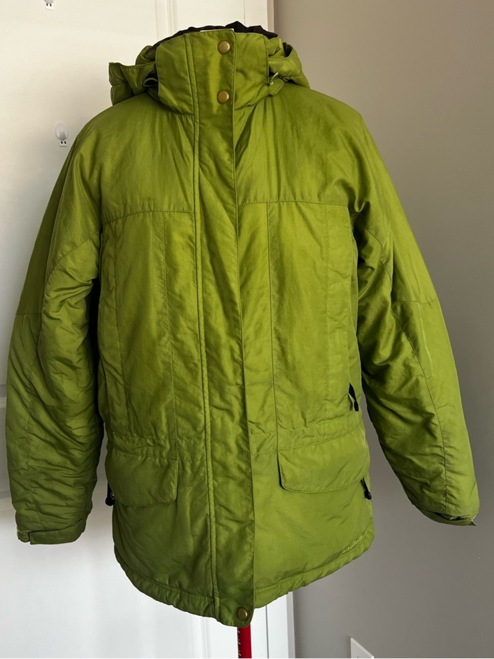 L.L. Bean Kids Lime Green Hooded Puffer Jacket